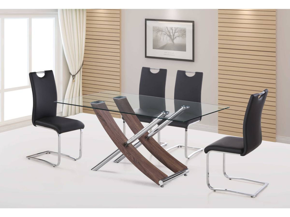 "Diva" dining table - 160 x 90 x 76 cm - Lacquered oak