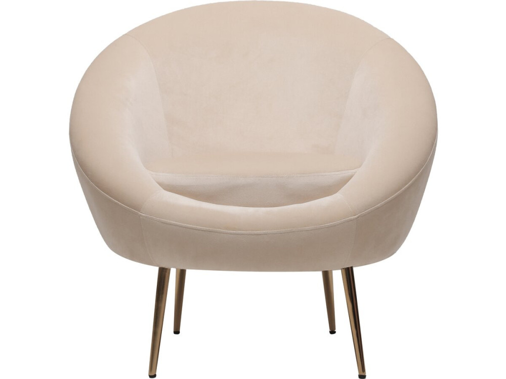 Cocon velvet armchair - 77 x 74 x 77.5 cm - Beige