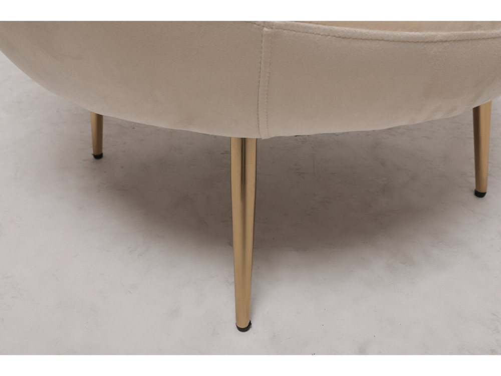 Cocon velvet armchair - 77 x 74 x 77.5 cm - Beige