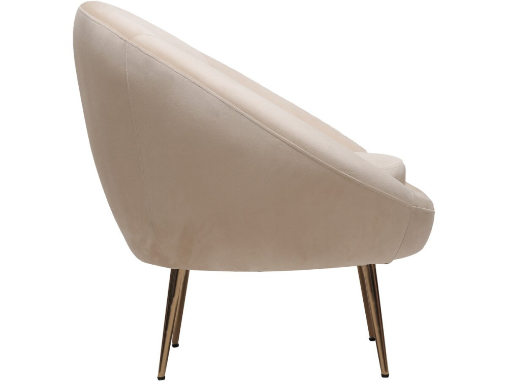 Cocon velvet armchair - 77 x 74 x 77.5 cm - Beige