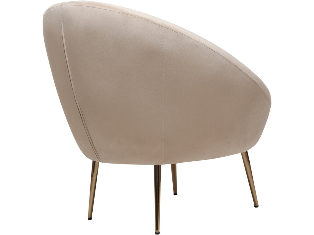 Cocon velvet armchair - 77 x 74 x 77.5 cm - Beige