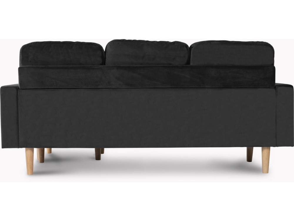 Reversible corner sofa "Gabby" in velvet - 3-seater sofa - Dark Grey