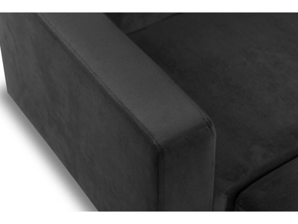 Reversible corner sofa "Gabby" in velvet - 3-seater sofa - Dark Grey