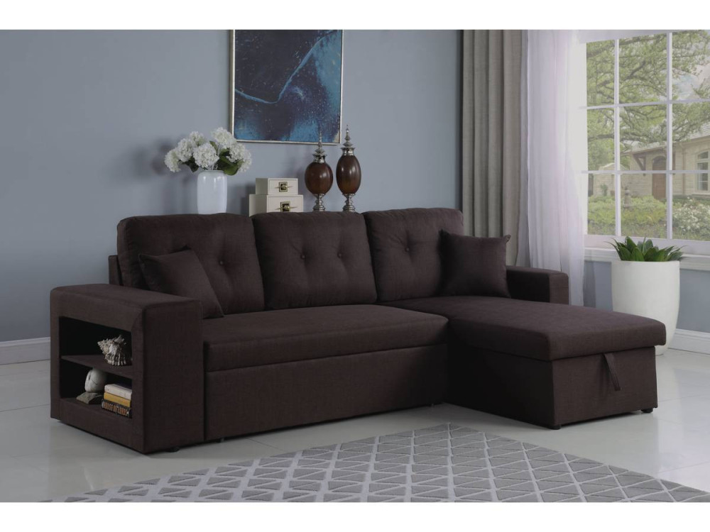 Convertible corner sofa  "Axel" - Brown
