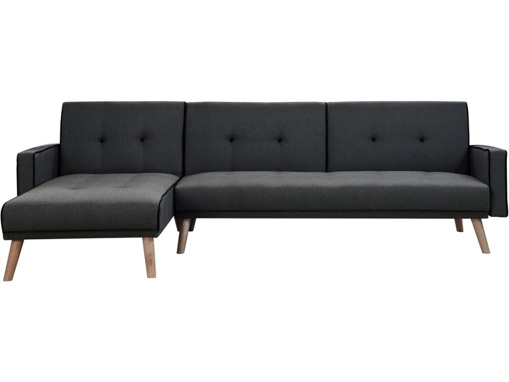 Convertible, reversible corner sofa "Jules"- 3-seater - Dark grey