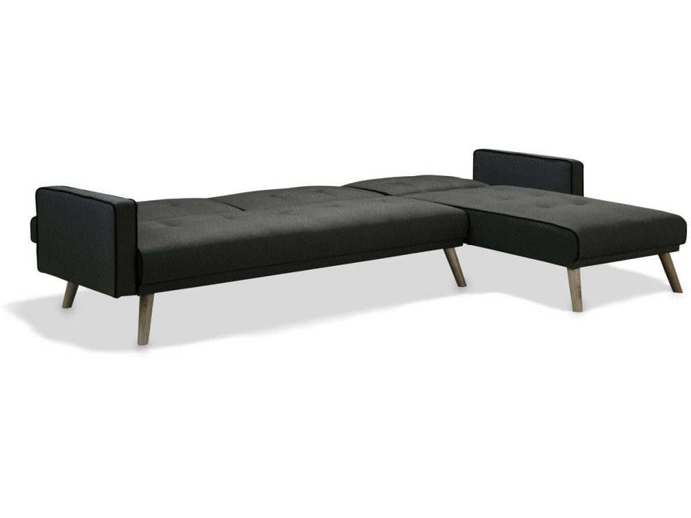 Convertible, reversible corner sofa "Jules"- 3-seater - Dark grey
