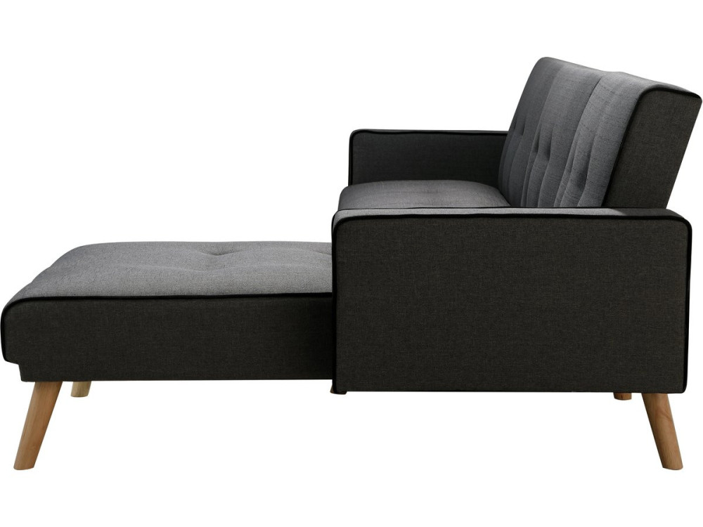 Convertible, reversible corner sofa "Jules"- 3-seater - Dark grey