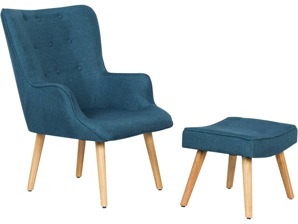 Scandinavian style armchair made of fabric "Odense" - Dark blue