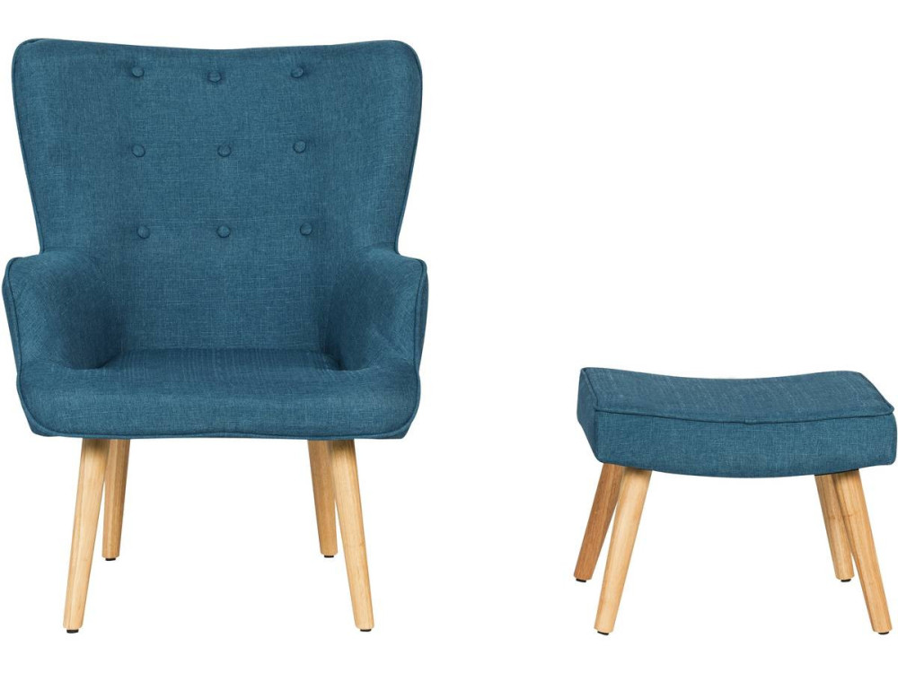 Scandinavian style armchair made of fabric "Odense" - Dark blue