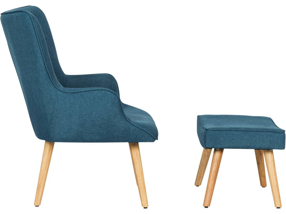 Scandinavian style armchair made of fabric "Odense" - Dark blue