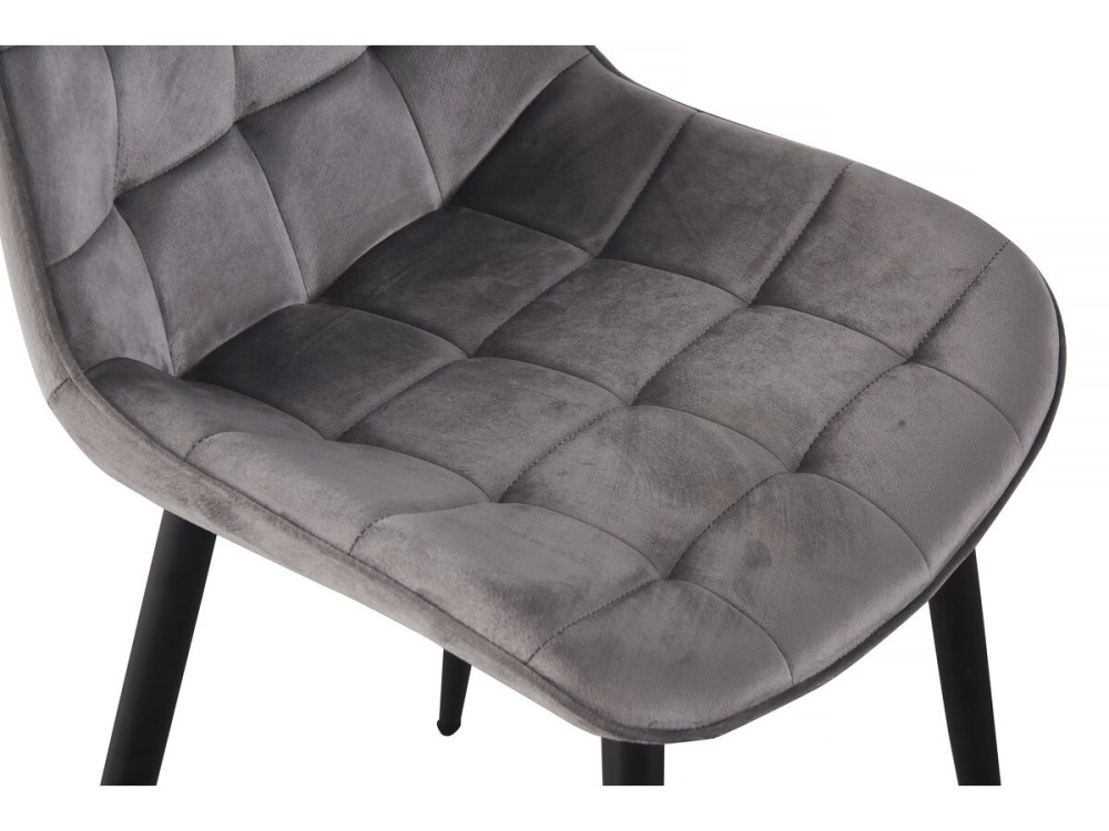 Set of 2 "Victoria" velvet chairs - Grey