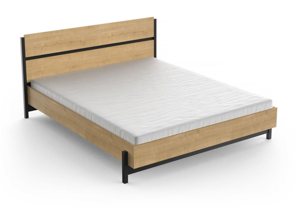 "Craft" Double Bed - Wood - 160 x 200 cm - Brown