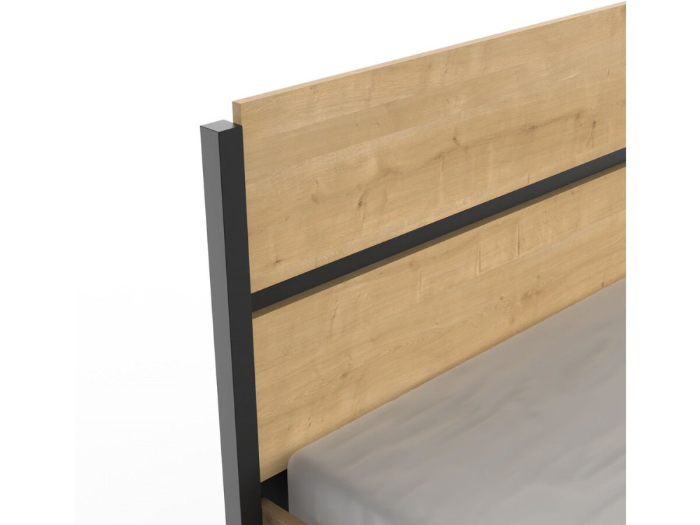 "Craft" Double Bed - Wood - 160 x 200 cm - Brown