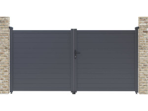 Aluminium garden gate door "Marc" - 299.5 x 155.9 cm - Grey