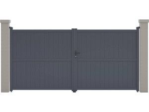 Aluminium garden gate door "Maurice" - 349.5 x 155.9 cm - Grey