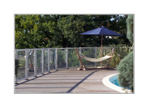 Pool fence transparent panel