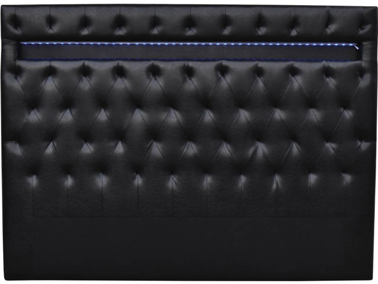 Headboard with LED  "Deco"  - 160 x 200 cm - Balck
