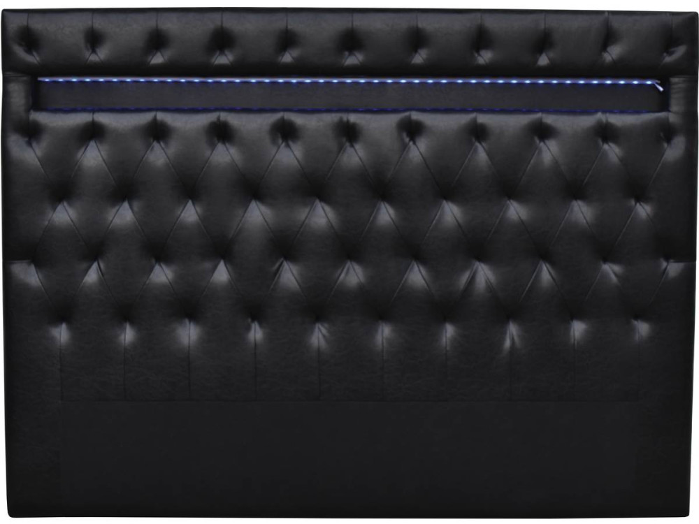 Headboard with LED  "Deco"  - 160 x 200 cm - Balck