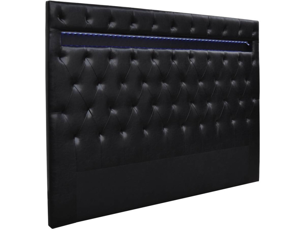 Headboard with LED  "Deco"  - 160 x 200 cm - Balck