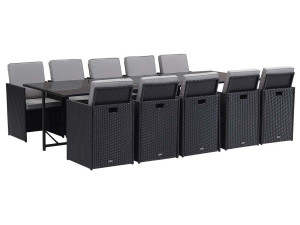 "Chicago 10" woven resin garden furniture - Atlanta - Black