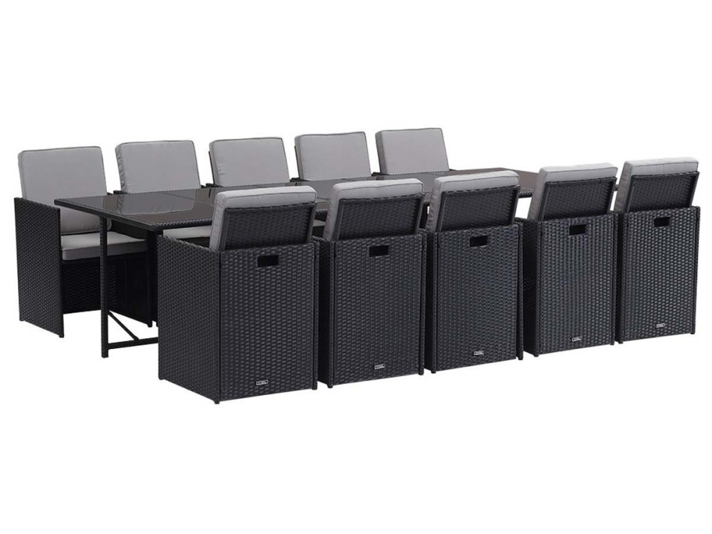 "Chicago 10" woven resin garden furniture - Atlanta - Black