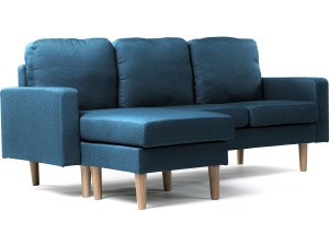 Reversible corner sofa "Gabby" in fabric - 3 seats - Blue