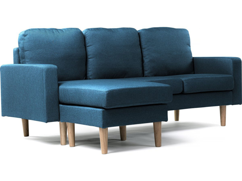 Reversible corner sofa "Gabby" in fabric - 3 seats - Blue