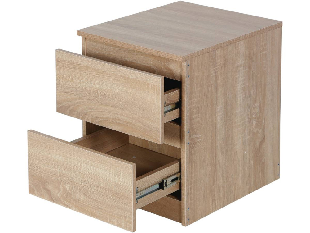 Tammy bedside table with 2 drawers - Oak