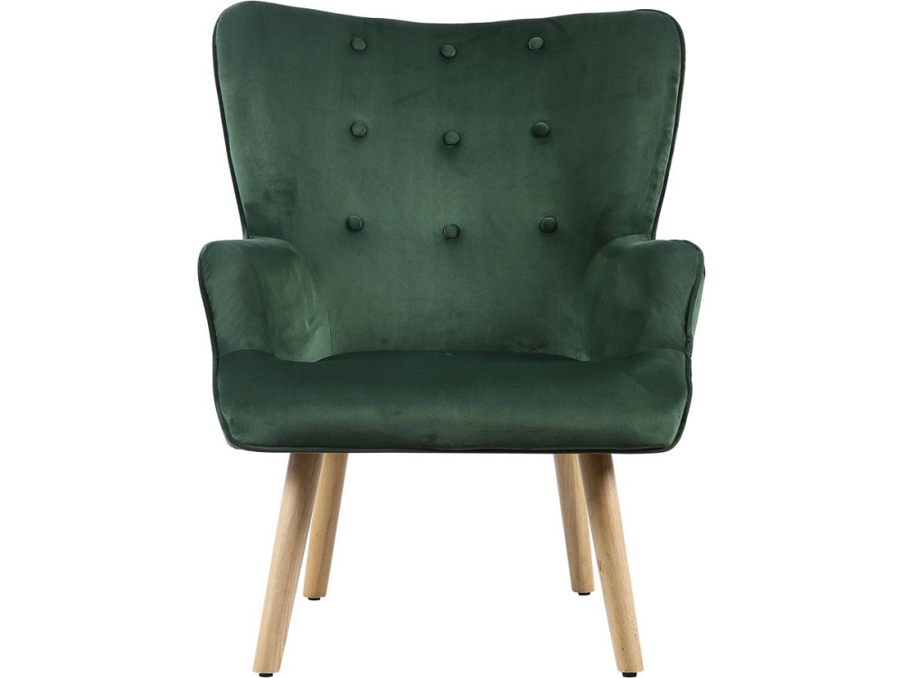 Scandinavian style velvet armchair "Odense" - 73 x 81 x 92.5 cm - 1 seater - Green