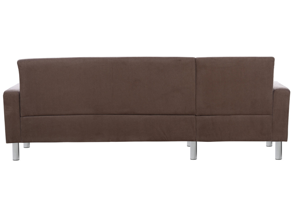 Angled Reversible Fabric Corner Sofa "Rio" - 4 places -Brown
