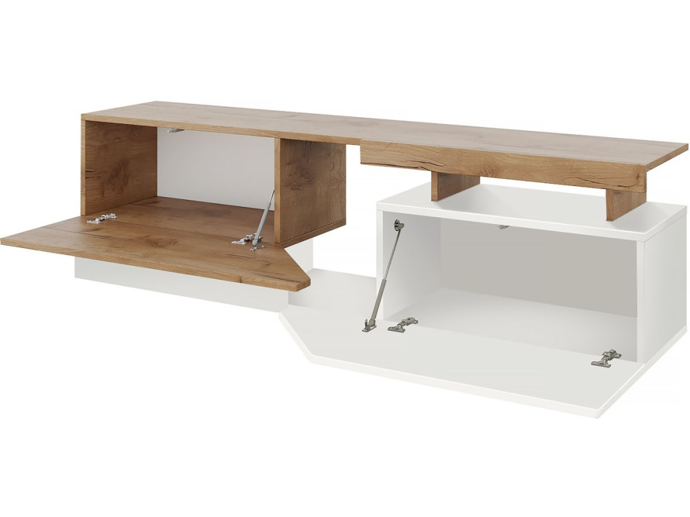 Ceelias TV cabinet - 160 x 46 x 35 cm - White/Brown