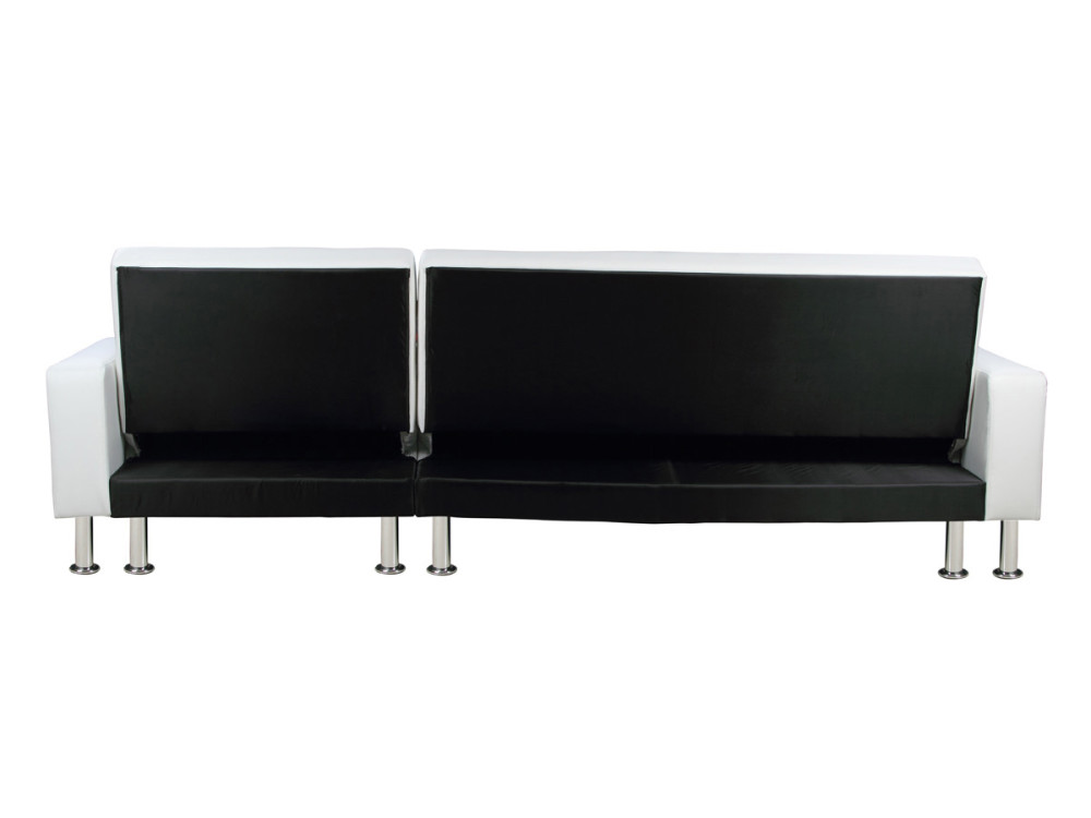 Convertible Angled Corner Sofa "Theo" - 4 places -  White
