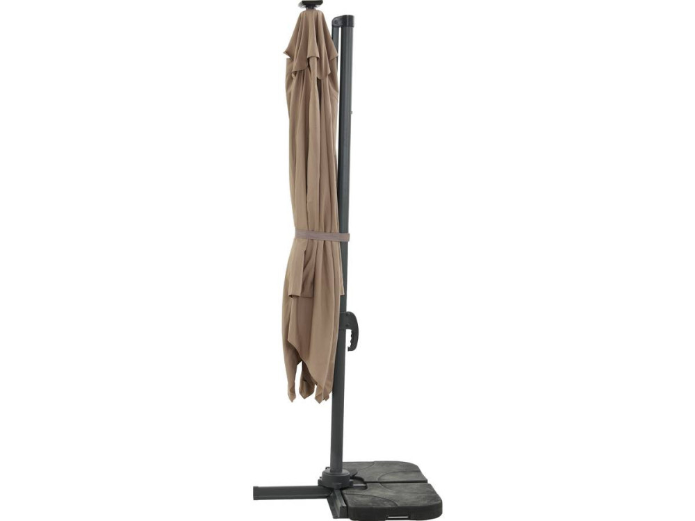 Alu garden parasol with LED lights "Sun 4 Luxury" - Rectangular - 3 x 4 m - Taupe colour