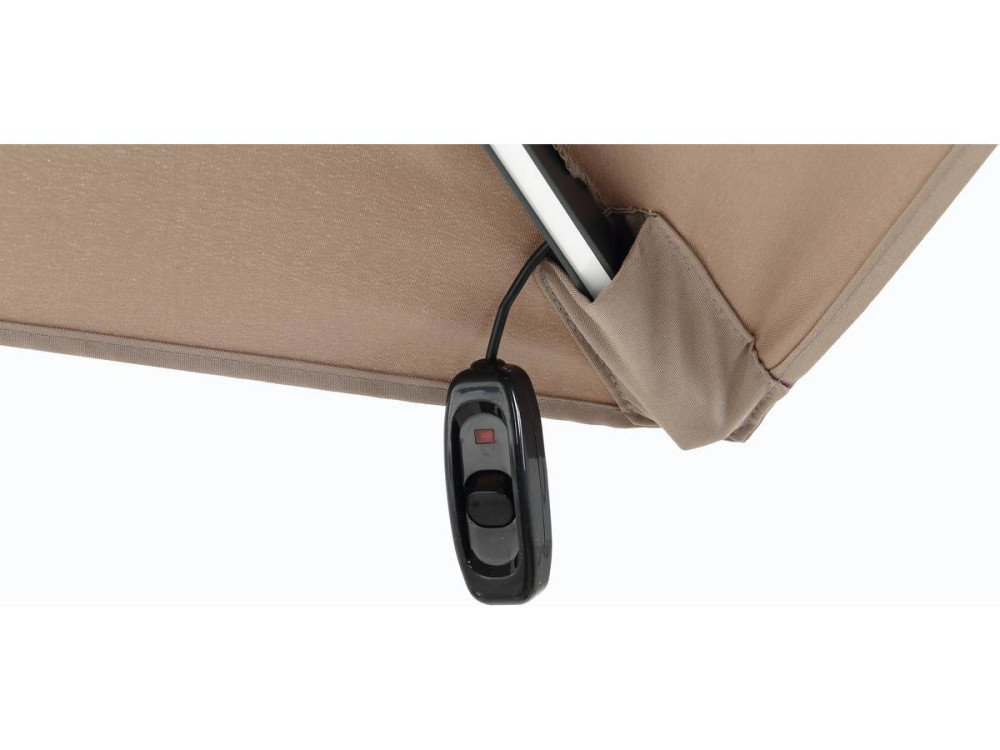 Alu garden parasol with LED lights "Sun 4 Luxury" - Rectangular - 3 x 4 m - Taupe colour