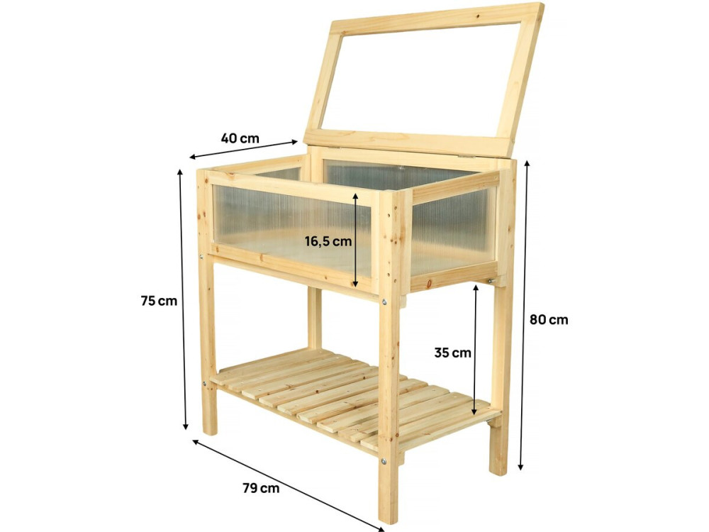 Wooden vegetable patch on legs "Rose" - 79 x 40 x 79.5 cm