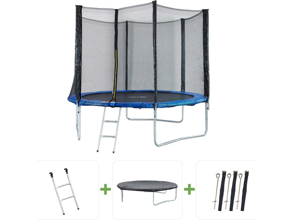 Trampoline "Joycy" - Ø 3.05 m - With Net + Ladder + Cover + Anchoring Kit