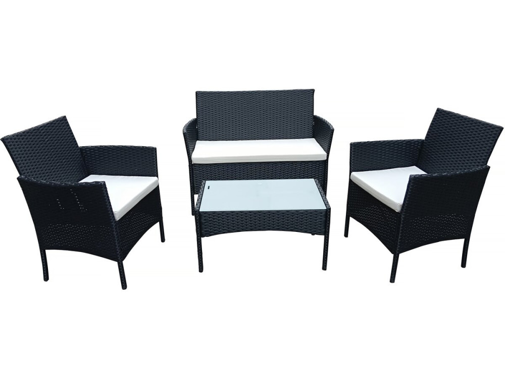 Toronto 4-seater low resin garden furniture - Black
