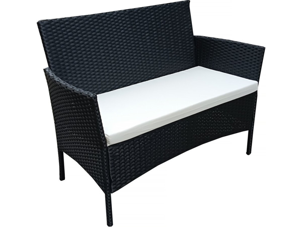 Toronto 4-seater low resin garden furniture - Black
