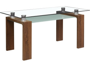 "Eva" dining table - 150 x 80 x 75 cm - Lacquered brown