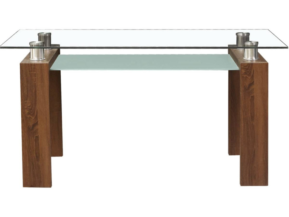 "Eva" dining table - 150 x 80 x 75 cm - Lacquered brown