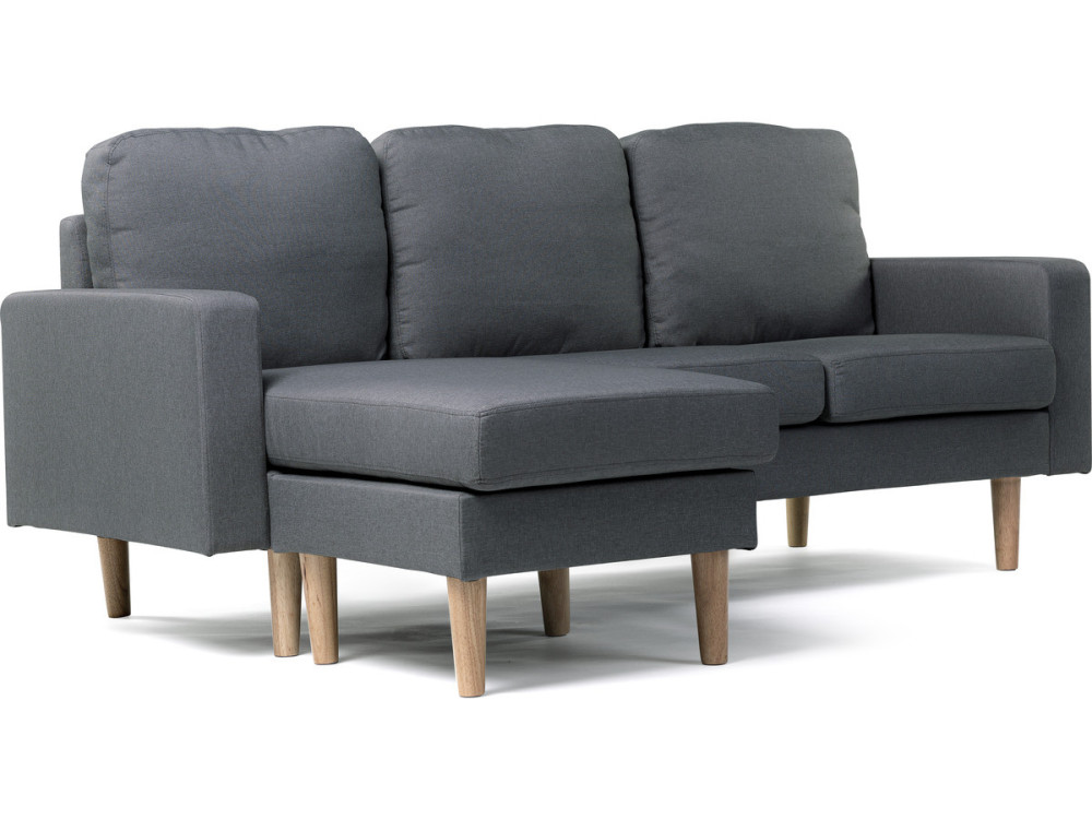 Reversible corner sofa "Gabby" in fabric - 3 seats - Grey