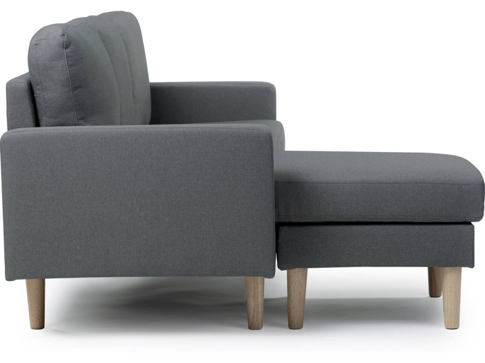 Reversible corner sofa "Gabby" in fabric - 3 seats - Grey