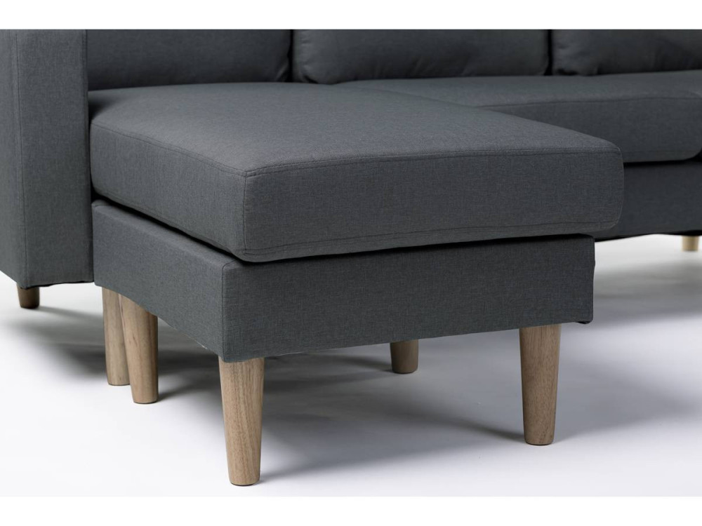 Reversible corner sofa "Gabby" in fabric - 3 seats - Grey