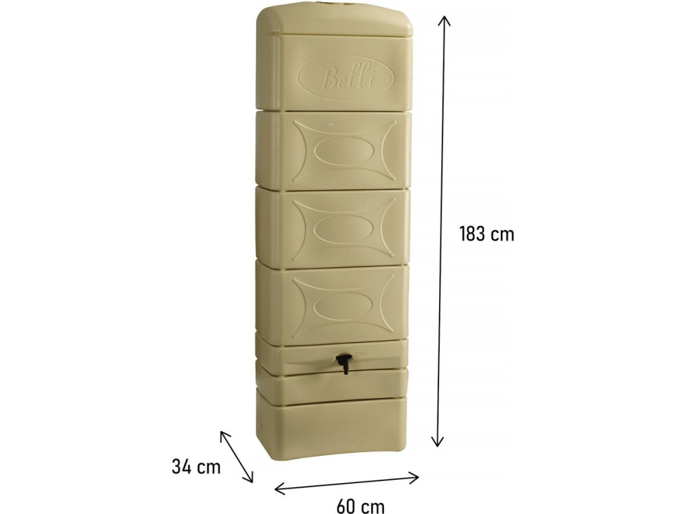 300 L wall-mounted water collector with "Malang" niche connection kit - Beige