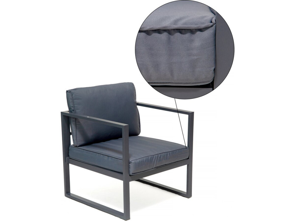 Adela aluminum garden furniture - 5 places - Grey