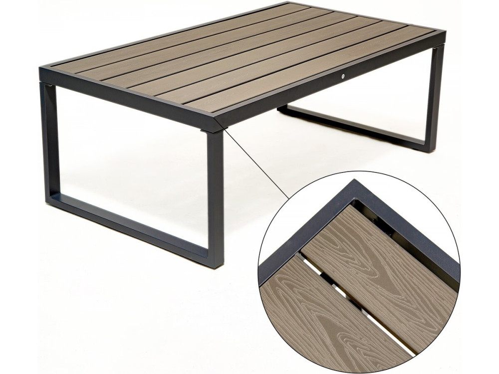 Adela aluminum garden furniture - 5 places - Grey