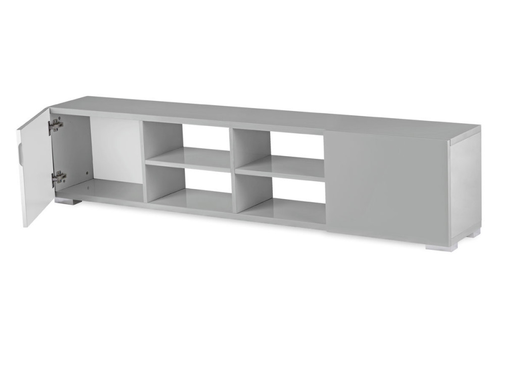 Tv cabinet "Alicia" - 185 x 30 x 42,5 cm  ( 6' x 11'in x 1'4")  - Lacquered grey