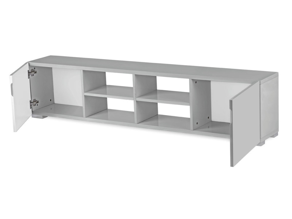 Tv cabinet "Alicia" - 185 x 30 x 42,5 cm  ( 6' x 11'in x 1'4")  - Lacquered grey