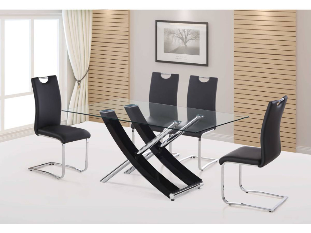 "Diva" dining table - 160 x 90 x 76 cm - Lacquered black
