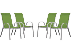 "Cordoba" Textilene garden chair - Phoenix - Green - Pack of 4